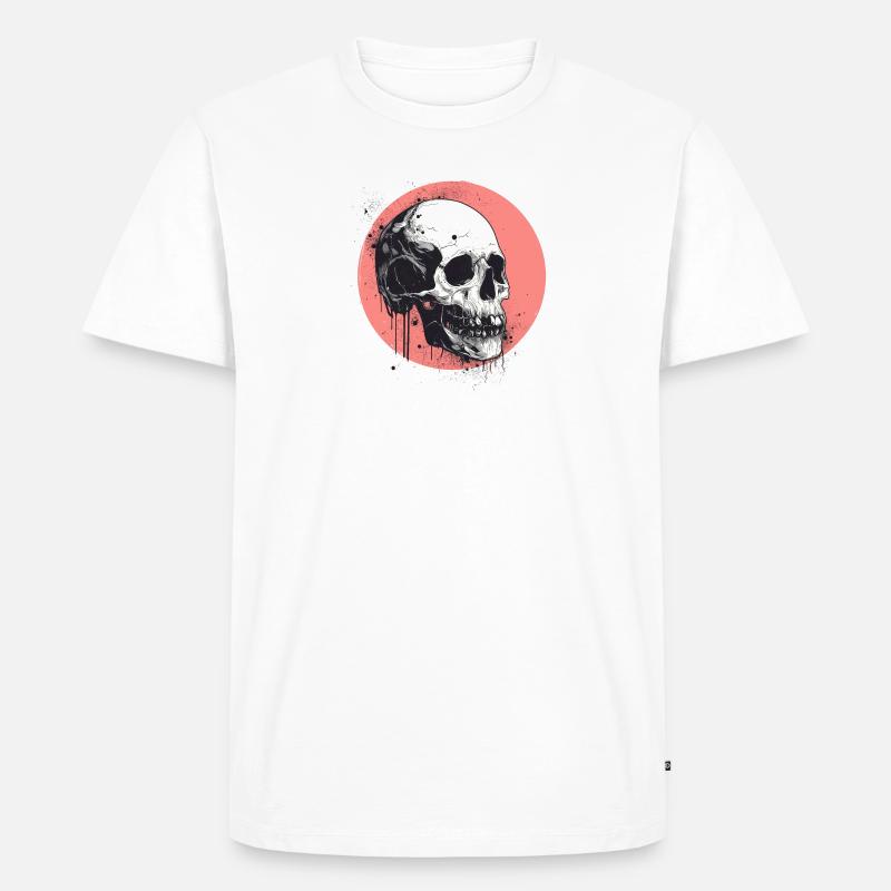 Schädel - Männer Premium Bio T-Shirt - Weiß