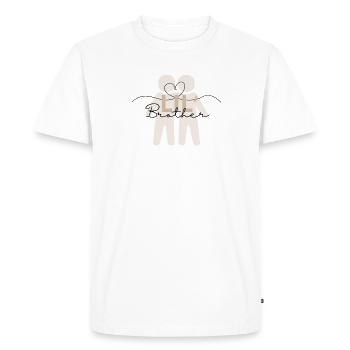 Frère cadet - T-shirt Premium bio Homme - blanc - Devant - Nico (187cm)