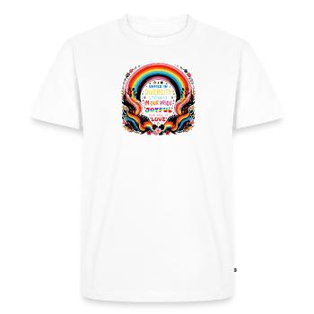 UNITED IN DIVERSITY - Men's Premium Organic T-Shirt - white - Front - Nico (187cm)