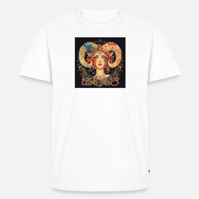 Widder - Aries - Sternzeichen - Männer Premium Bio T-Shirt - Weiß