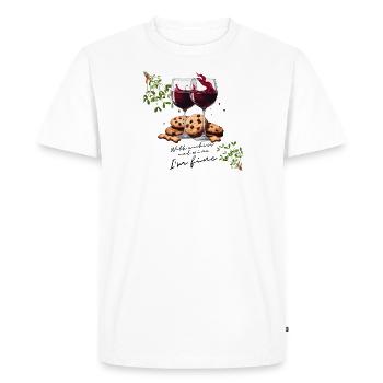 Christmas with cookies and wine - Men's Premium Organic T-Shirt - white - Front - Nico (187cm)