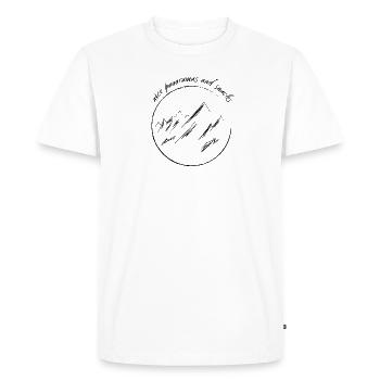 Mountains / Panoramas and Snacks - Men's Premium Organic T-Shirt - white - Front - Nico (187cm)