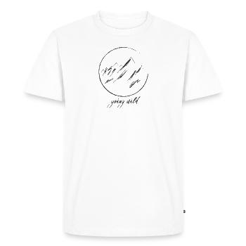 Montagnes - Se déchaîner - T-shirt Premium bio Homme - blanc - Devant - Nico (187cm)