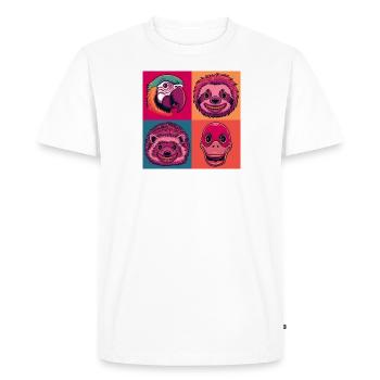 Pop Art Halloween Animaux Sourire Hérisson Perroquet Canard - T-shirt Premium bio Homme - blanc - Devant - Nico (187cm)