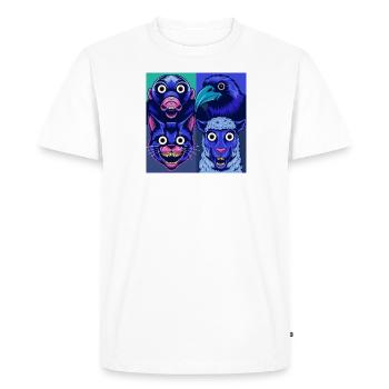 Pop Art Raven Sheep Cat Mole Halloween Animals - Men's Premium Organic T-Shirt - white - Front - Nico (187cm)