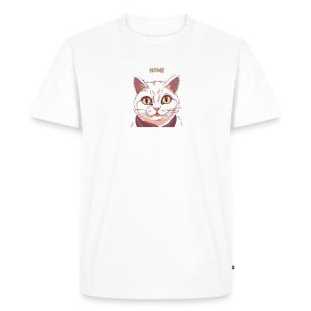 La maison, c’est là où le chat règne - T-shirt Premium bio Homme - blanc - Devant - Nico (187cm)