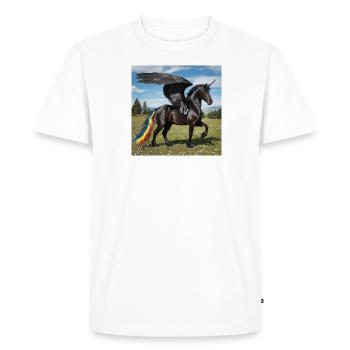 Friesian horse Alicorn - Men's Premium Organic T-Shirt - white - Front - Nico (187cm)