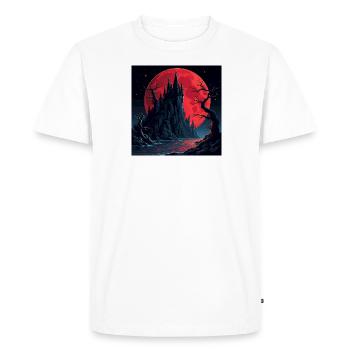 Château fantastique sur les rochers au-dessus de la mer de l’immense lune - T-shirt Premium bio Homme - blanc - Devant - Nico (187cm)