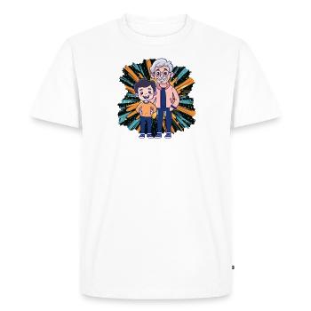 Papy Grand-parents Grand-père - T-shirt Premium bio Homme - blanc - Devant - Nico (187cm)