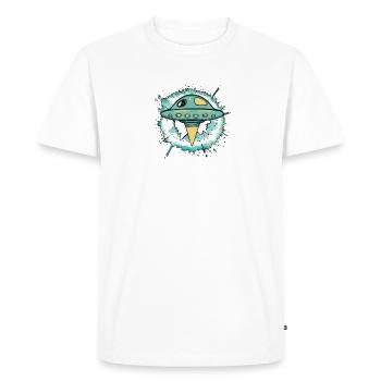 Vaisseau spatial OVNI Scifi - T-shirt Premium bio Homme - blanc - Devant - Nico (187cm)