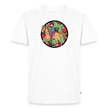 Équitation Dressage Dictons équestres - T-shirt Premium bio Homme - blanc - Devant - Nico (187cm)
