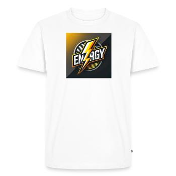 Énergie : Design dynamique avec éclairage - T-shirt Premium bio Homme - blanc - Devant - Nico (187cm)