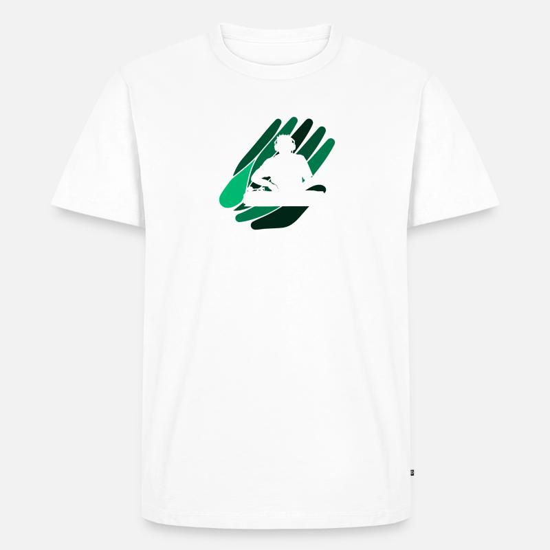 DJ Djing Techno - Männer Premium Bio T-Shirt - Weiß