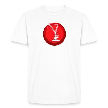 Ouvrier de la construction de grues - T-shirt Premium bio Homme - blanc - Devant - Nico (187cm)