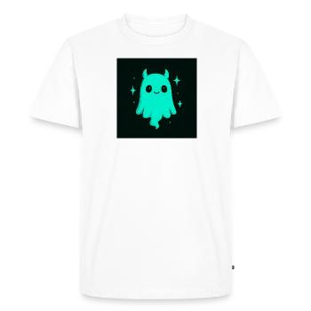 Mignon fantôme cyan - T-shirt Premium bio Homme - blanc - Devant - Nico (187cm)