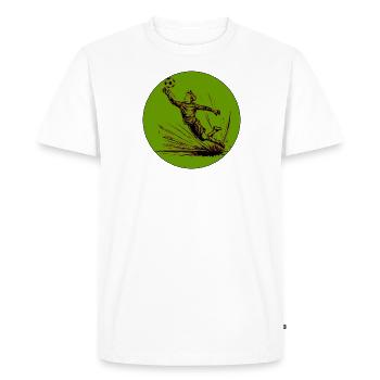 Torwart (grün-schwarz) - Männer Premium Bio T-Shirt - Weiß - Vorne - Nico (187cm)