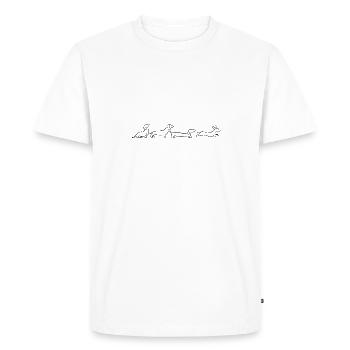 Dachshund, Dachshund, Dachshund, Wire-haired Dachshund Line Art - Men's Premium Organic T-Shirt - white - Front - Nico (187cm)