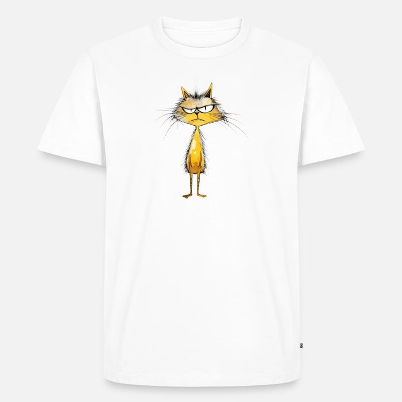 Crumpy Cat - Männer Premium Bio T-Shirt - Weiß