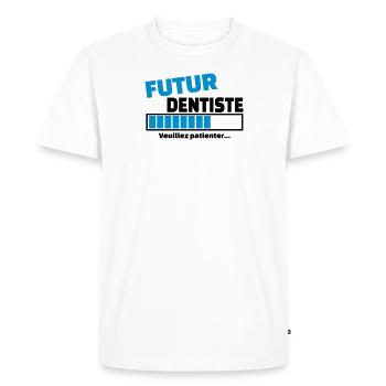 futur dentiste - T-shirt Premium bio Homme - blanc - Devant - Nico (187cm)