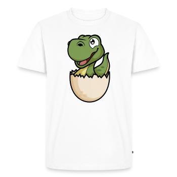 Dino Baby dans l’œuf Drôle de dinosaure - T-shirt Premium bio Homme - blanc - Devant - Nico (187cm)
