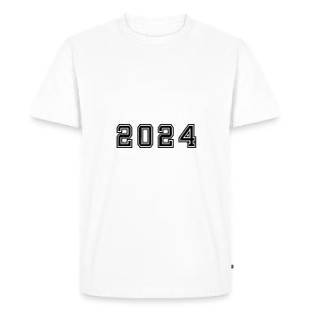 2024 Réveillon du Nouvel An Noir - T-shirt Premium bio Homme - blanc - Devant - Nico (187cm)
