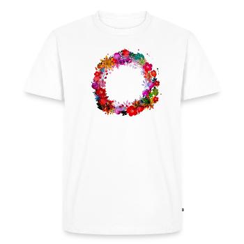 couronne de fleurs, vide, couronne, graffti, coloré, fleurs - T-shirt Premium bio Homme - blanc - Devant - Nico (187cm)