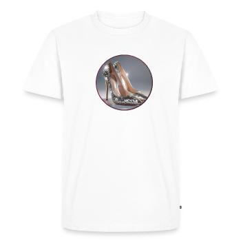 Talons hauts,Paillettes,Argent,Chaussures,Paillettes,Glamour - T-shirt Premium bio Homme - blanc - Devant - Nico (187cm)