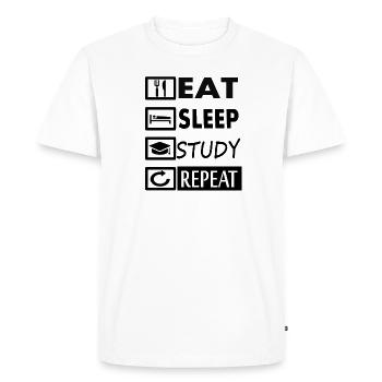 Study Study Student Szudentin Gift Idea - Men's Premium Organic T-Shirt - white - Front - Nico (187cm)
