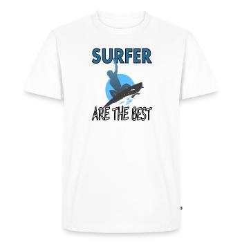 Surfer Water Sports Surfer Surfboard Gift - Men's Premium Organic T-Shirt - white - Front - Nico (187cm)