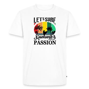Surfer Sports nautiques Surf Planche de surf Idée cadeau - T-shirt Premium bio Homme - blanc - Devant - Nico (187cm)