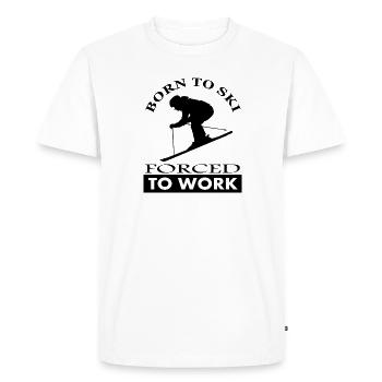 Born To Skiing Skier Ski Resort Gift - Men's Premium Organic T-Shirt - white - Front - Nico (187cm)