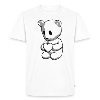 Ours en peluche avec coeur - T-shirt Premium bio Homme - blanc - Devant - Nico (187cm)
