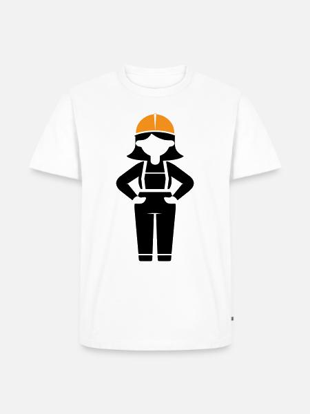 Bauarbeiter Frau - Männer Premium Bio T-Shirt - Weiß