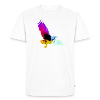 eagle,watercolor,purple,colorful,painting,bird,purple - Men's Premium Organic T-Shirt - white - Front - Nico (187cm)