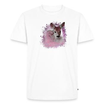 cerf rose, sauvage, fauve, graffiti, bambi, fauve, poulain - T-shirt Premium bio Homme - blanc - Devant - Nico (187cm)