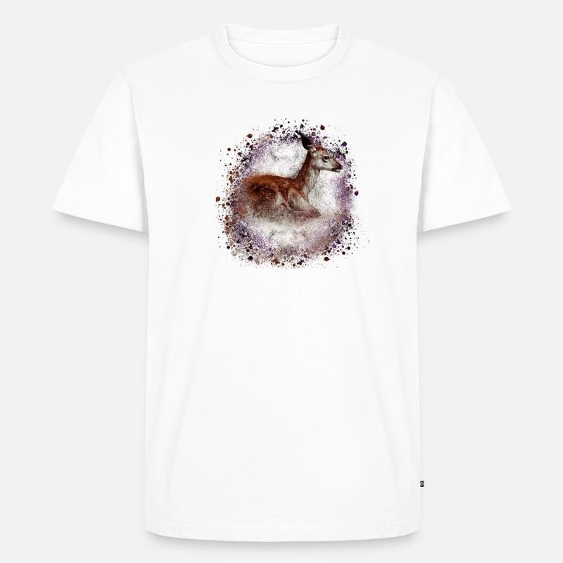reh ,braun,wild,kitz,graffiti,bambi,rehkitz,fohlen - Männer Premium Bio T-Shirt - Weiß