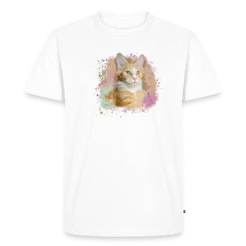 maincoon, chat, graffiti, peinture, chat Maine Coon, - T-shirt Premium bio Homme - blanc - Devant - Nico (187cm)