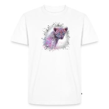 leopard, cat, wildcat, graffiti, painting, green - Men's Premium Organic T-Shirt - white - Front - Nico (187cm)