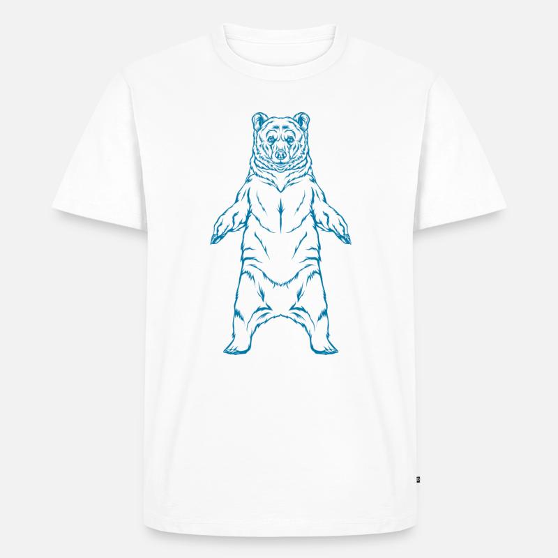 Braunbär - Männer Premium Bio T-Shirt - Weiß