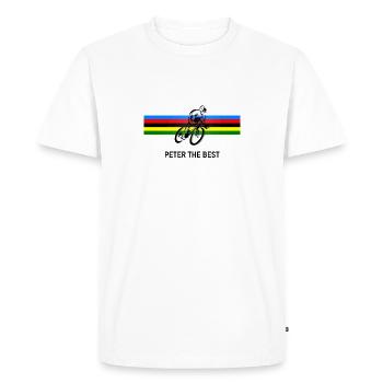 PETER THE BEST - Men's Premium Organic T-Shirt - white - Front - Nico (187cm)