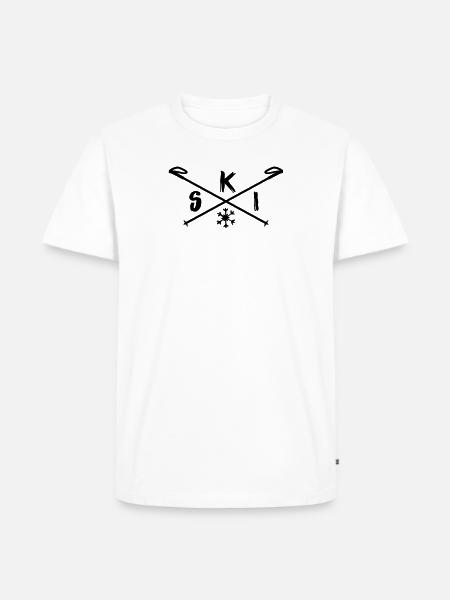 Ski logo - Men's Premium Organic T-Shirt - white