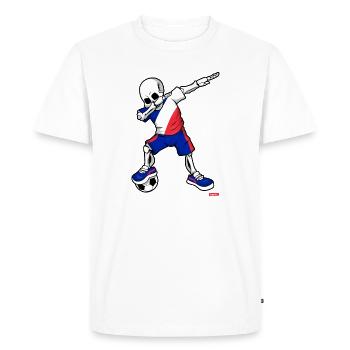 Football Dab Skelett France HARIZ Football Dab - T-shirt Premium bio Homme - blanc - Devant - Nico (187cm)