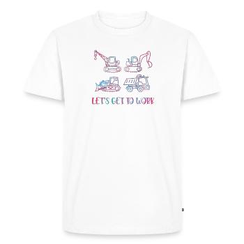 Excavatrice Ouvrier de chantier Fille I Cadeau - T-shirt Premium bio Homme - blanc - Devant - Nico (187cm)