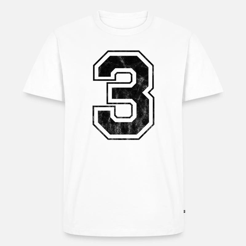 Nummer 3 - Männer Premium Bio T-Shirt - Weiß