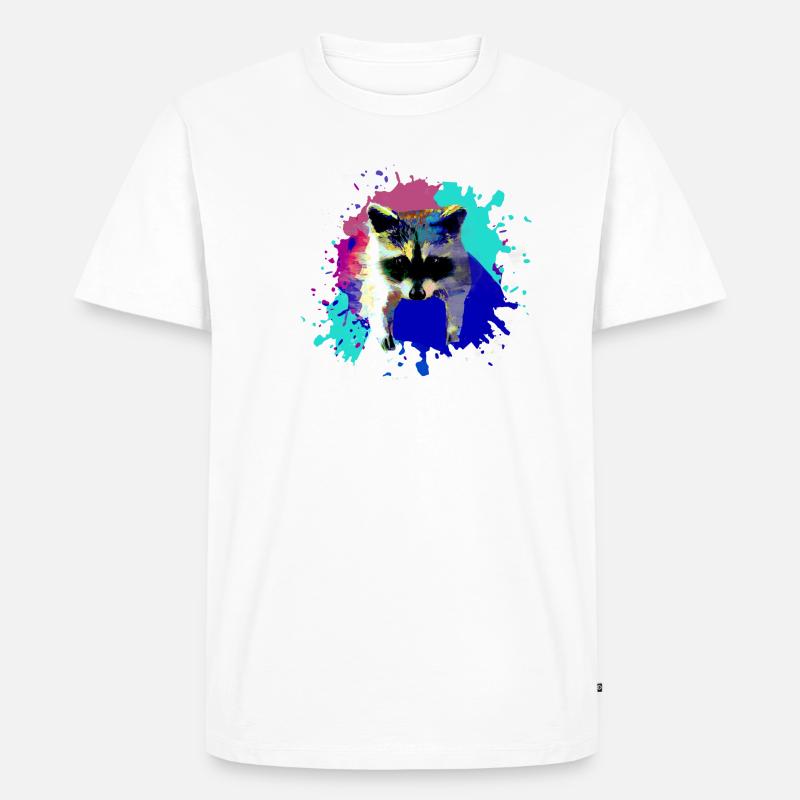 waschbär,bär,graffiti,malerei,blau,farbklecks - Männer Premium Bio T-Shirt - Weiß