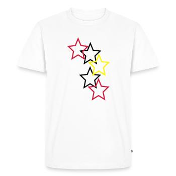 Outlined Stars Three Colors - Men's Premium Organic T-Shirt - white - Front - Nico (187cm)