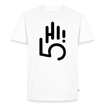 HI5 hi five - T-shirt Premium bio Homme - blanc - Devant - Nico (187cm)