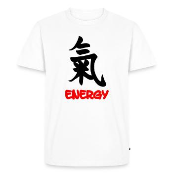Caractère kanji d’énergie avec texte Énergie - T-shirt Premium bio Homme - blanc - Devant - Nico (187cm)