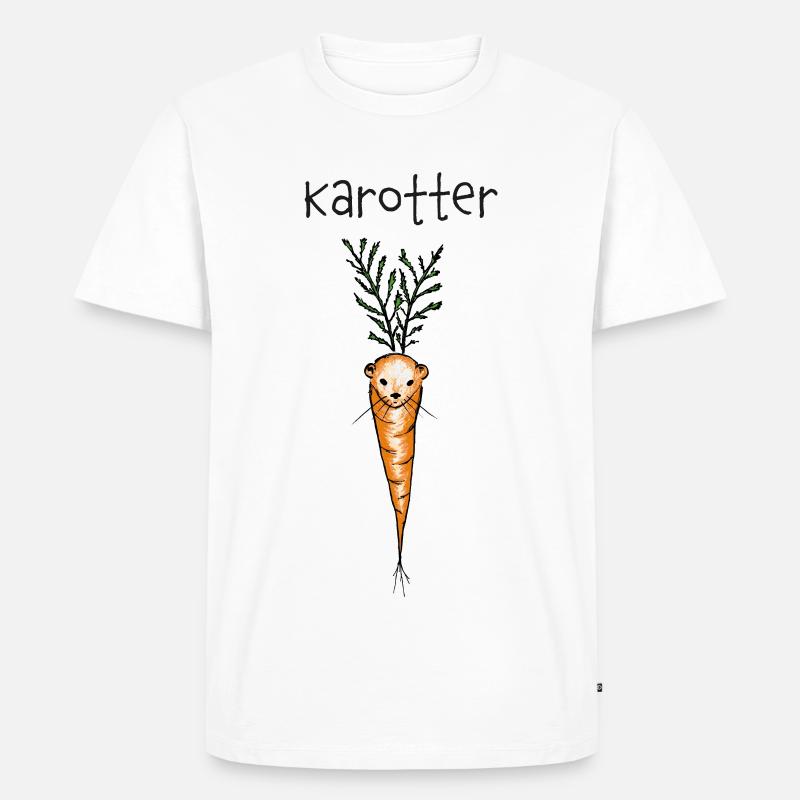 Karotter - Otter, Karotte - Männer Premium Bio T-Shirt - Weiß