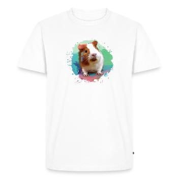 cochon d’Inde, graffiti, peinture, aquarelle, coloré, - T-shirt Premium bio Homme - blanc - Devant - Nico (187cm)